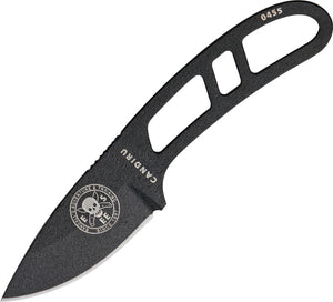 ESEE Black One Piece Fixed Blade Skeletonized Handle Candiru Knife