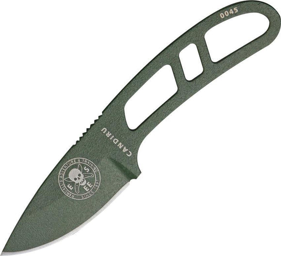 ESEE OD Green Fixed Blade Skeletonized Handle Candiru Knife