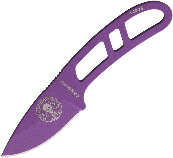 ESEE Purple One Piece Fixed Blade Skeletonized Candiru Knife + Sheath