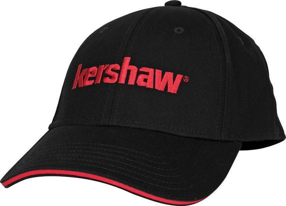 Kershaw Logo Red Rim Cap Black Baseball Style Hat Small Medium