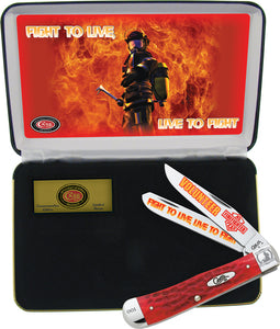 Case Cutlery Red Volunteer Firefighter Folding Pocket Knife VFF