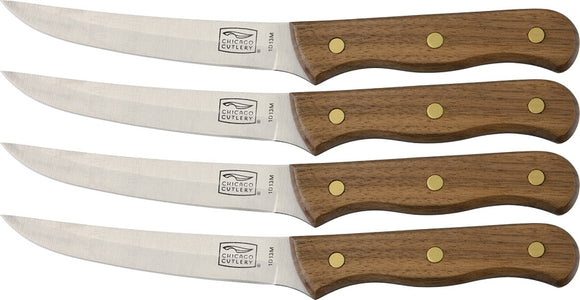 Chicago Cutlery 4pc Kitchen Tradition Walnut Stainless Steak Knife Set 144