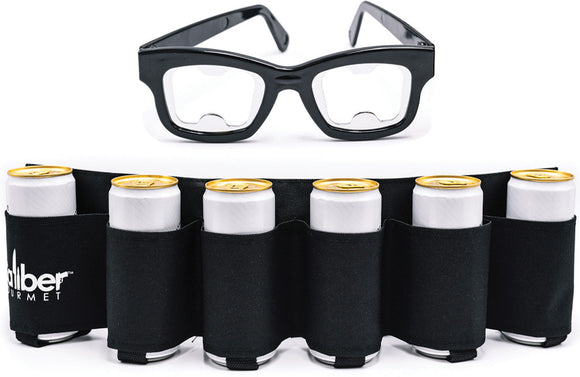 Caliber Gourmet Black Nylon Glasses Bottle OpenerBeer Belt `052