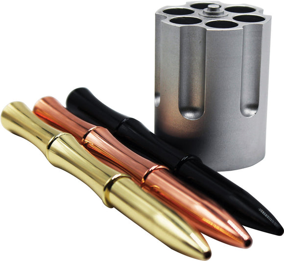 Caliber Gourmet Three Pens & Revolver Pen Holder Cylinder Set 1062