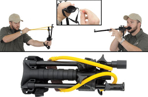 Combat Ready Black Aluminum/Yellow Band Blow Dart/Slingshot Combo 01B