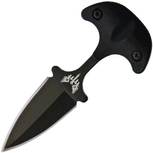 Combat Ready Black Aluminum Double Edge Stainless Fixed Blade Neck Knife 112