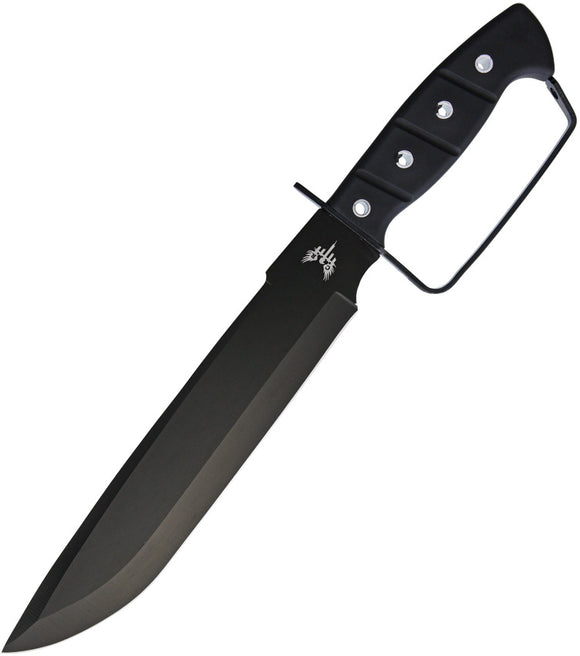 Combat Ready Guard Black Stainless Fixed Blade Bowie Knife w/ Sheath 113