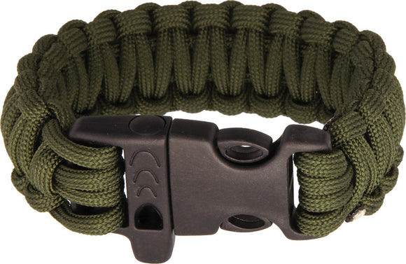 Combat Ready 8'' OD Green Paracord Survival Bracelet 360