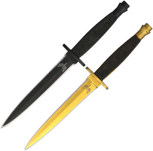 Combat Ready 2pc Mini Commando Double Edge Fixed Blade Dagger Knife Set 366