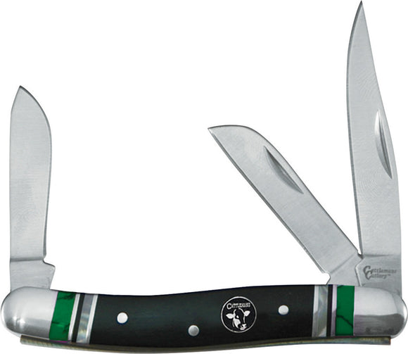 Cattleman's Cutlery Cheyenne Red Rock Stockman Black/Green Folding Knife 0001CG