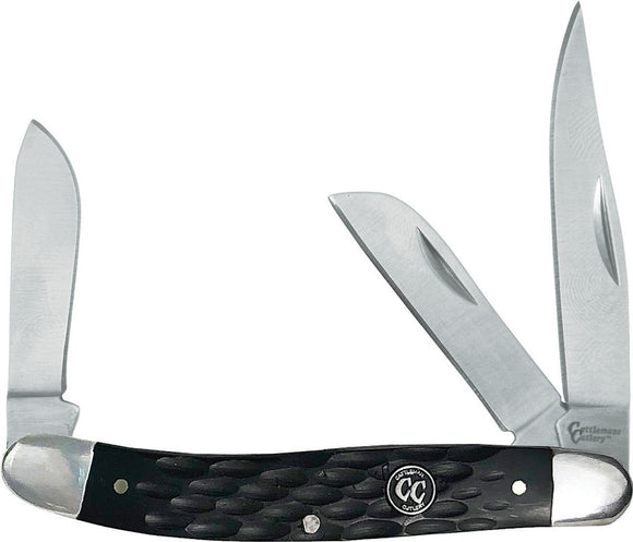 Cattleman's Cutlery Black Handle Signature Stockman 3Cr13 Folding Knife 0001JBD