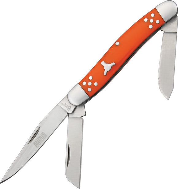 Cattleman's Cutlery Brahma Angus Stockman Knife Orange Folding Stainless 0001OD