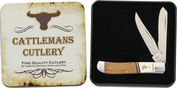 Cattleman's Cutlery Rawhide Series Stockman Wood & Bone Folding Knife 0008RST