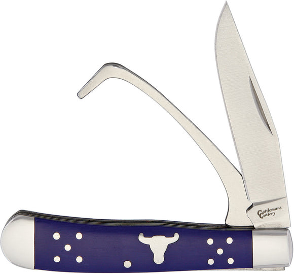 Cattleman's Cutlery Farriers Companion Blue Hoof Pick Blade Folding Knife 0067BL