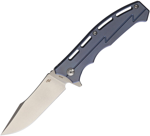 CH Knife Blue Titanium D2 Framelock Folding Knife 3009