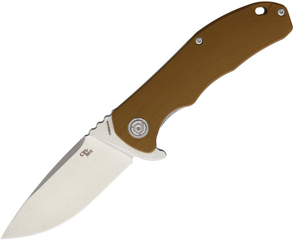 CH KNIFE Brown Handle Framelock Folding Knife 3504BR