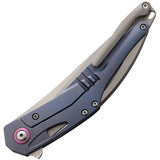 CH Knives Astro Framelock Blue Titanium Folding Bohler M390 Pocket Knife ASB