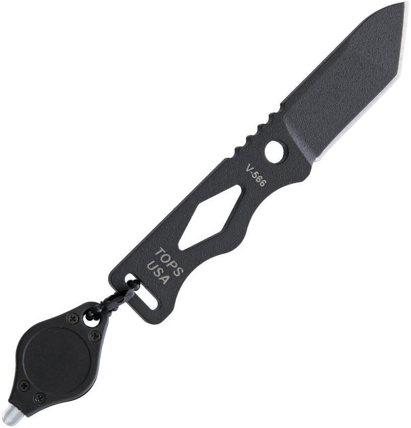 TOPS Chico One Piece Fixed Carbon Steel Blade Black Handle Neck Knife –  Atlantic Knife Company