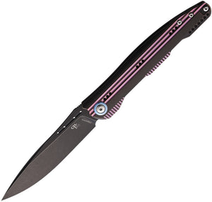 CH KNIVES Journey Pocket Knife Purple & Black Titanium Folding M390 Blade JPUR