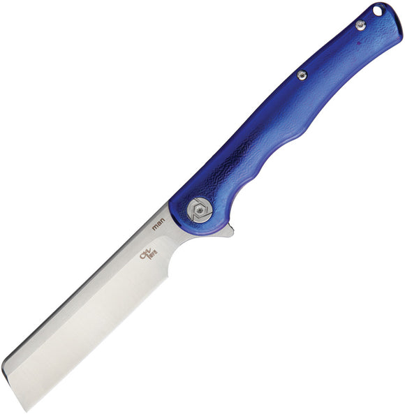 CH Knives Man Framelock Blue Titanium Folding S35VN Stainless Pocket Knife MANB
