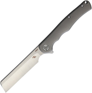 CH Knives Man Framelock Gray Titanium S35VN Folding Knife CHMAN