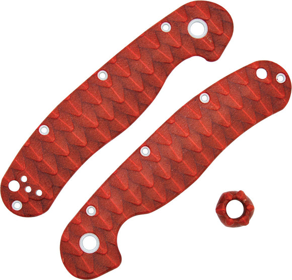 Chroma Scales Ontario RAT II Linerlock Red Knife Handle Scales w/ Bead 10061318