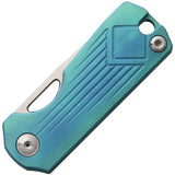 CH Knife Toad Slip Joint Mini Teal Titanium AUS-8 Folding Pocket Knife TOADT