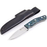 Casstrom No 10 SFK Blue Curly Birch 14C28N Fixed Blade Knife 13119
