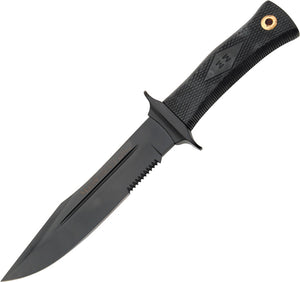 Muela Mirage Tactical Black Handle 12" Serrated Fixed Knife w/ Sheath CI18N