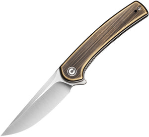 Civivi Mini Asticus Linerlock Rubbed Brass Folding 10Cr15CoMoV Knife 19026B2