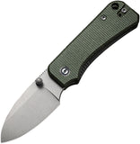 Civivi Baby Banter Pocket Knife Linerlock Green Micarta Folding Nitro-V 19068SB1