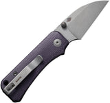 Civivi Baby Banter Linerlock Purple Micarta Folding Wharncliffe Knife 19068SC2