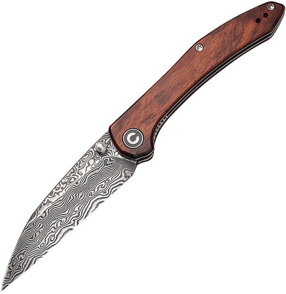 Civivi Hadros Linerlock Cuibourtia Wood Folding Damascus Pocket Knife 20004DS1