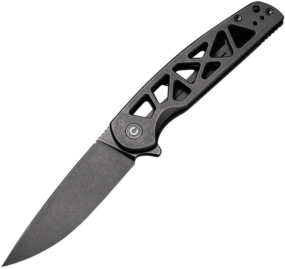 Civivi Perf Framelock Black Stainless Steel Folding Nitro-V Pocket Knife 20006B