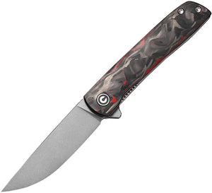 Civivi Bo Linerlock Black/Red Carbon Fiber Folding Nitro-V Pocket Knife 20009BB