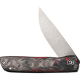 Civivi Bo Linerlock Black/Red Carbon Fiber Folding Nitro-V Pocket Knife 20009BB