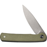 Civivi Stylum Slip Joint Olive Green Micarta Folding 10Cr15CoMoV Knife 20010BB