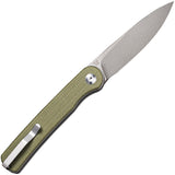 Civivi Stylum Slip Joint Olive Green Micarta Folding 10Cr15CoMoV Knife 20010BB