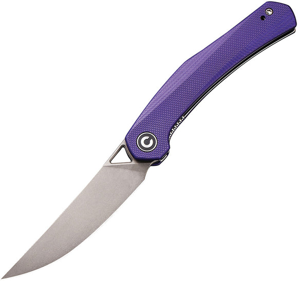 Civivi Lazar Linerlock Purple G10 Folding 10Cr15CoMoV Trailing Pt Knife 200132