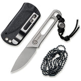 Civivi Minimis Gray 10Cr15CoMoV Fixed Blade Neck Knife w/ Kydex Sheath 200262