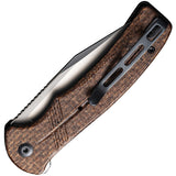 Civivi Cogent Pocket Knife Button Lock Brown Micarta Folding 14C28N 20038D6