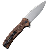 Civivi Cogent Pocket Knife Button Lock Brown Micarta Folding 14C28N 20038D6