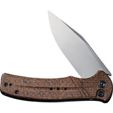 Civivi Cogent Pocket Knife Button Lock Brown Micarta Folding 14C28N 20038D6