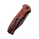 Civivi Cogent Button Lock G10 Burgundy 14C28N Half Serrated Black Folding Knife 2003832