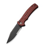 Civivi Cogent Button Lock G10 Burgundy 14C28N Half Serrated Black Folding Knife 2003832