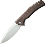 Civivi Sinisys Pocket Knife Brown Micarta & Gray Stainless Folding 14C28N 200392