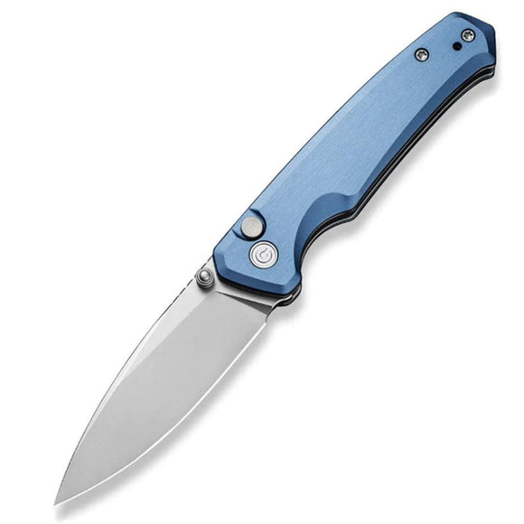 Civivi Altus Button Lock Blue Aluminum Folding Nitro-V Drop Pt Pocket Knife 200766