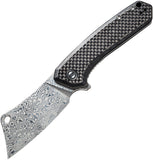 Civivi Mini Mastodon Carbon Fiber Linerlock Damascus Folding Knife 2011ds1