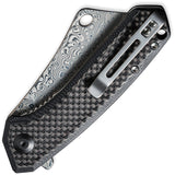 Civivi Mini Mastodon Carbon Fiber Linerlock Damascus Folding Knife 2011ds1