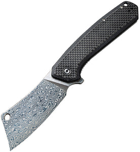 Civivi Mastodon Linerlock Carbon Fiber & Damascus Folding Knife 2012ds1